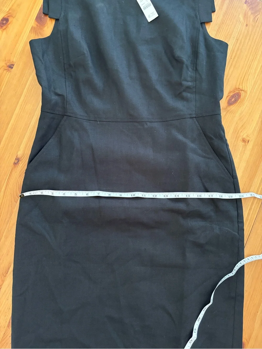 J. Crew Cap-Sleeve Resume Dress Black Linen Sheath Size 12 NWT